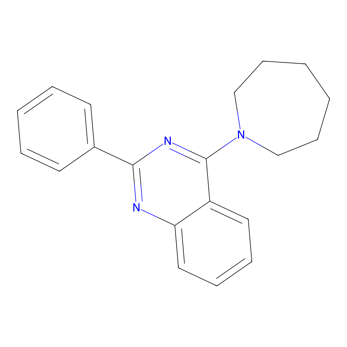 4-(Azepan-1-yl)-2-phenylquinazoline molecular structure, CAS 420844-49-1