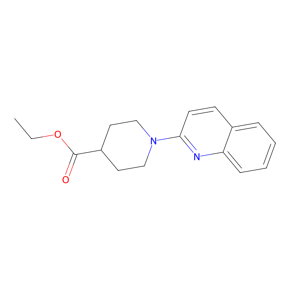 Ethyl 1-(quinolin-2-yl)piperidine-4-carboxylate molecular structure, CAS 420844-55-9