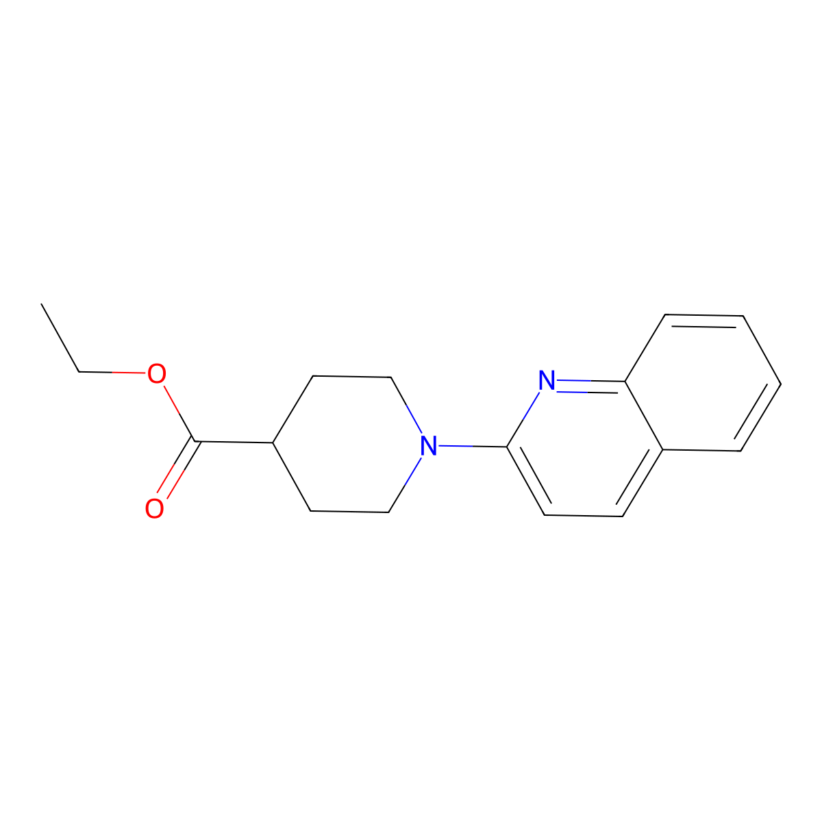 Ethyl 1-(quinolin-2-yl)piperidine-4-carboxylate molecular structure, CAS 420844-55-9