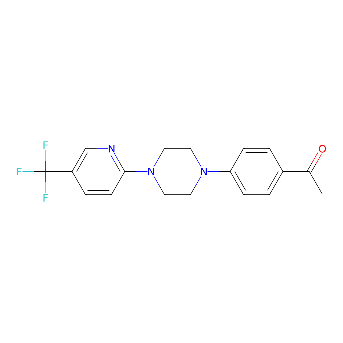 1-[4-[4-[5-(Trifluoromethyl)pyridin-2-yl]piperazin-1-yl]phenyl]ethanone molecular structure, CAS 420844-60-6