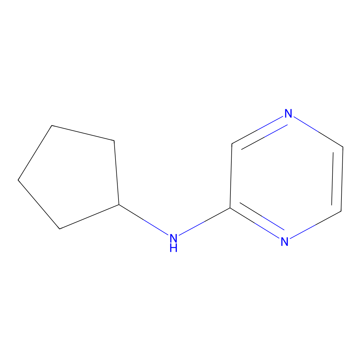 N-cyclopentylpyrazin-2-amine molecular structure, CAS 420844-66-2
