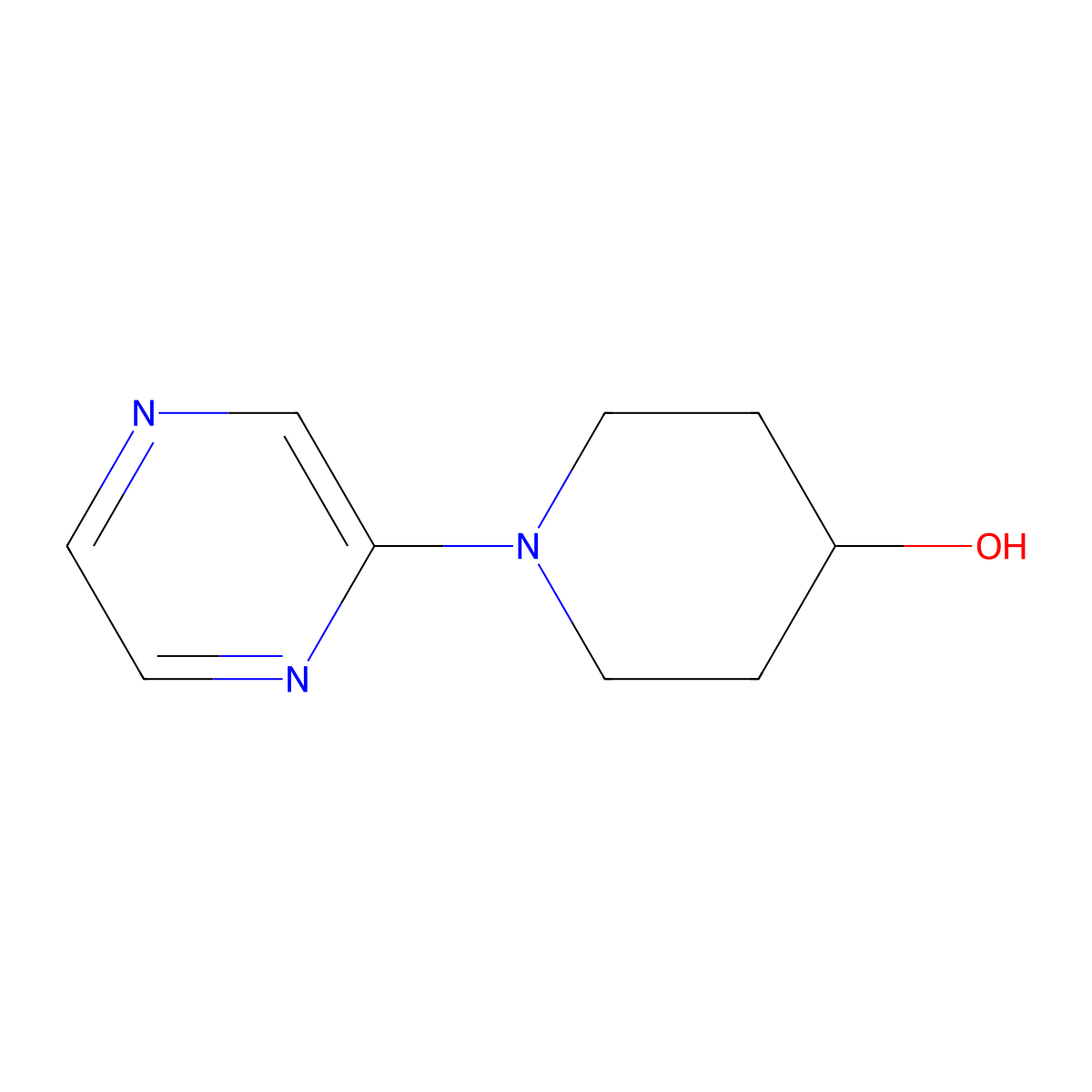 1-(Pyrazin-2-yl)piperidin-4-ol molecular structure, CAS 420844-68-4