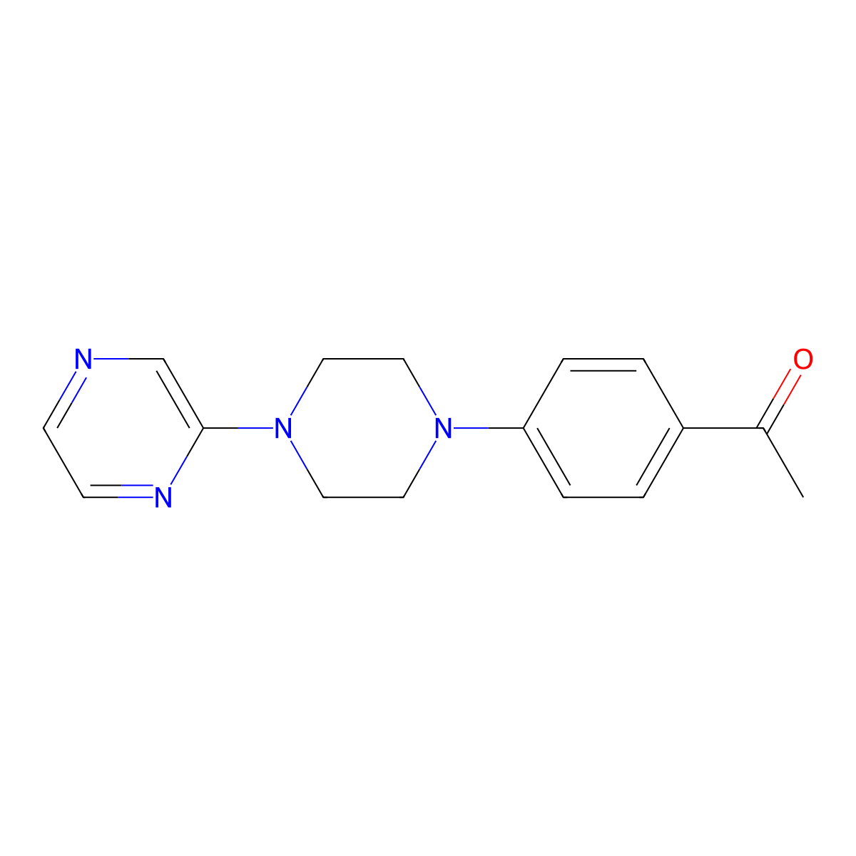 1-[4-(4-Pyrazin-2-ylpiperazin-1-yl)phenyl]ethanone molecular structure, CAS 420844-69-5