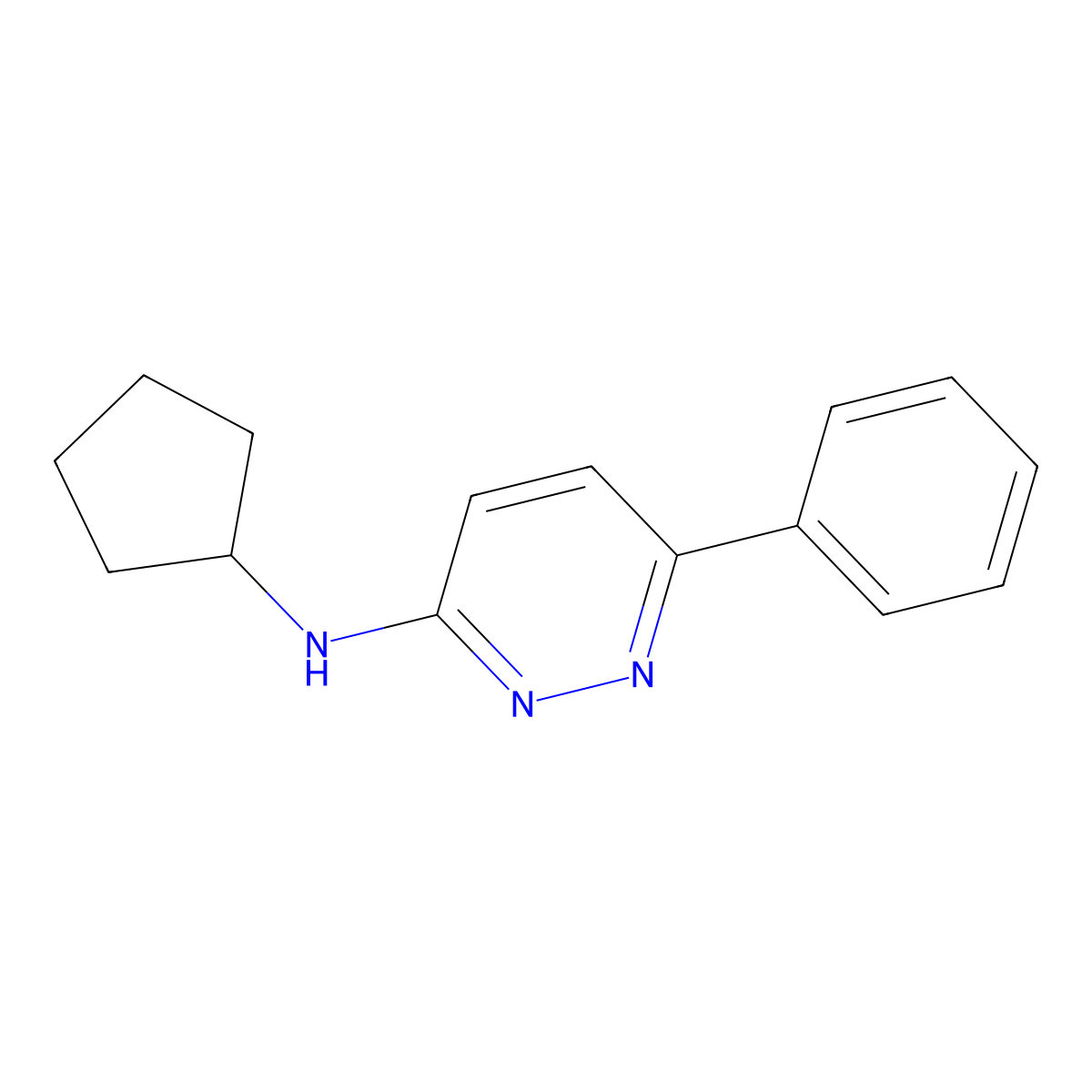 Cyclopentyl(6-phenylpyridazin-3-yl)amine molecular structure, CAS 420844-71-9