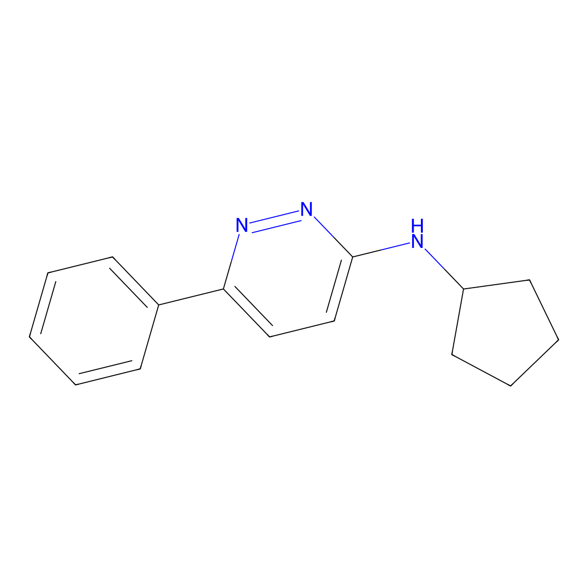 Cyclopentyl(6-phenylpyridazin-3-yl)amine molecular structure, CAS 420844-71-9