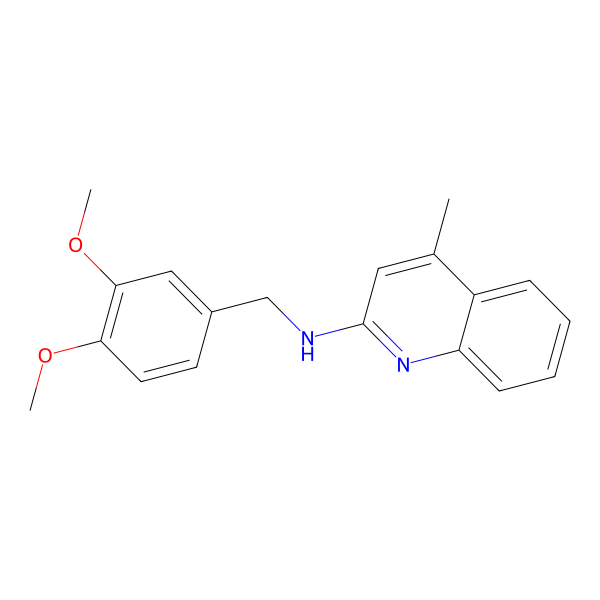 N-[(3,4-Dimethoxyphenyl)methyl]-4-methyl-2-quinolinamine molecular structure, CAS 420844-73-1