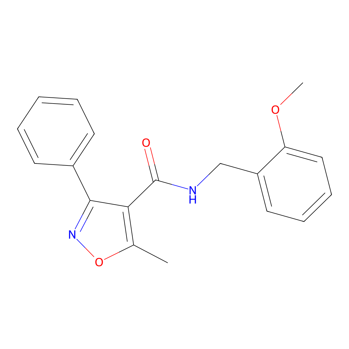 N-[(2-methoxyphenyl)methyl]-5-methyl-3-phenyl-1,2-oxazole-4-carboxamide molecular structure, CAS 420844-79-7
