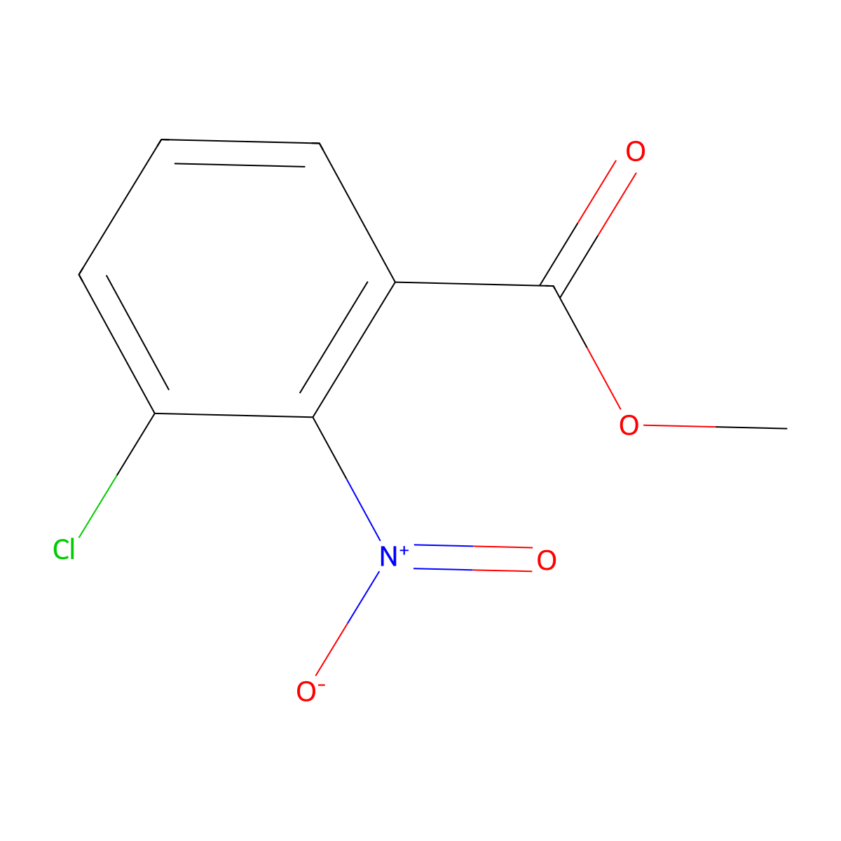 Methyl 3-chloro-2-nitrobenzoate molecular structure, CAS 42087-81-0