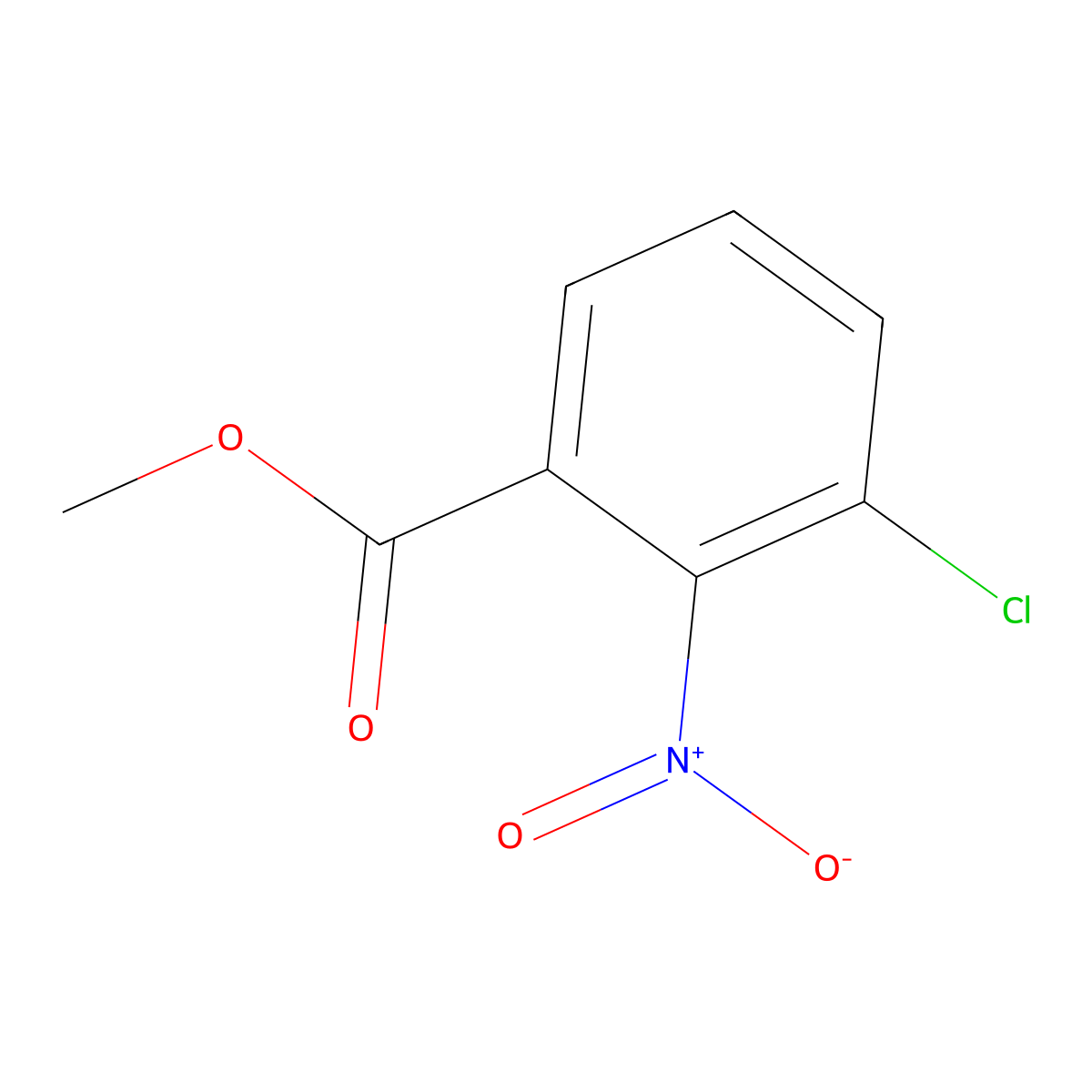 Methyl 3-chloro-2-nitrobenzoate molecular structure, CAS 42087-81-0