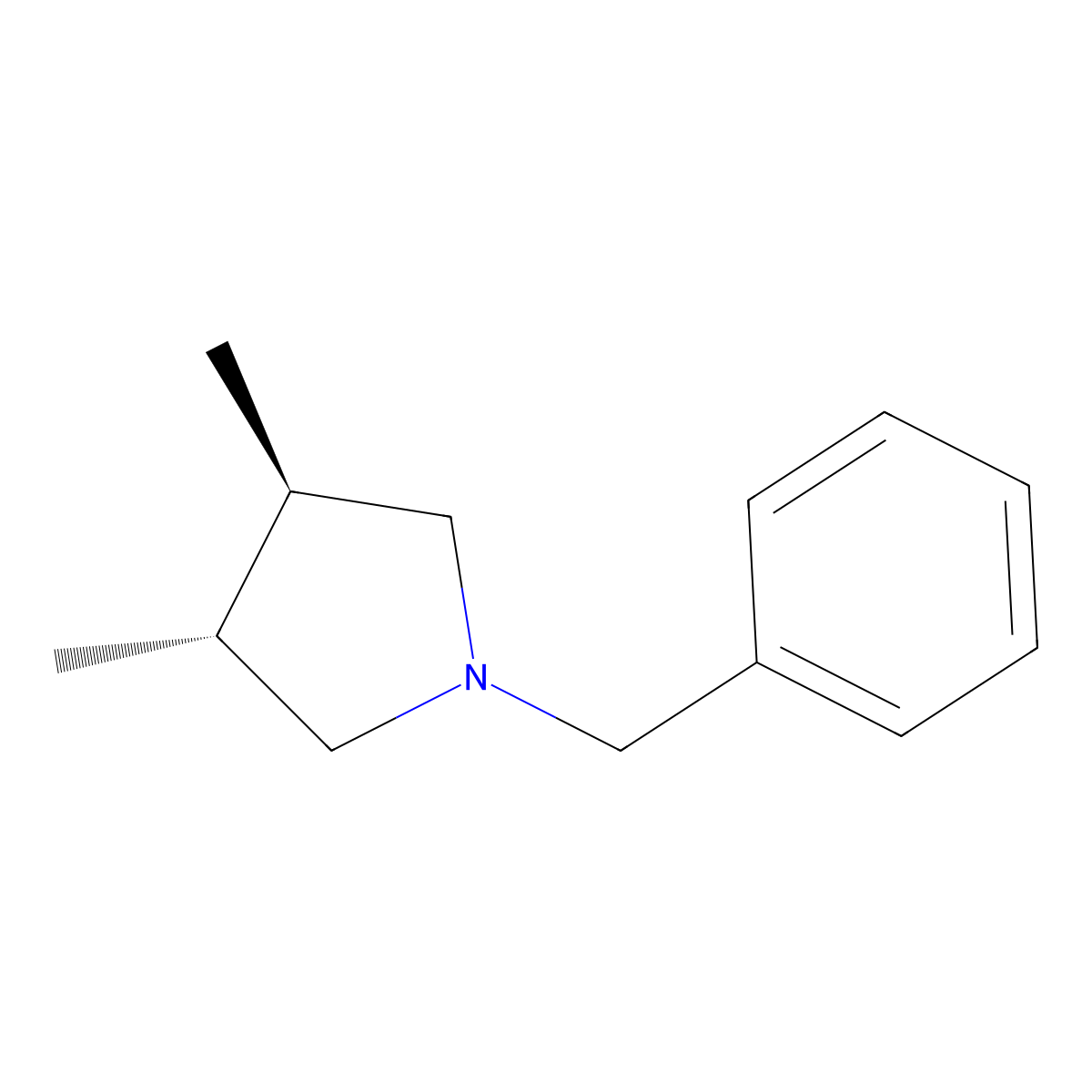 trans-1-Benzyl-3,4-dimethylpyrrolidine molecular structure, CAS 4209-74-9