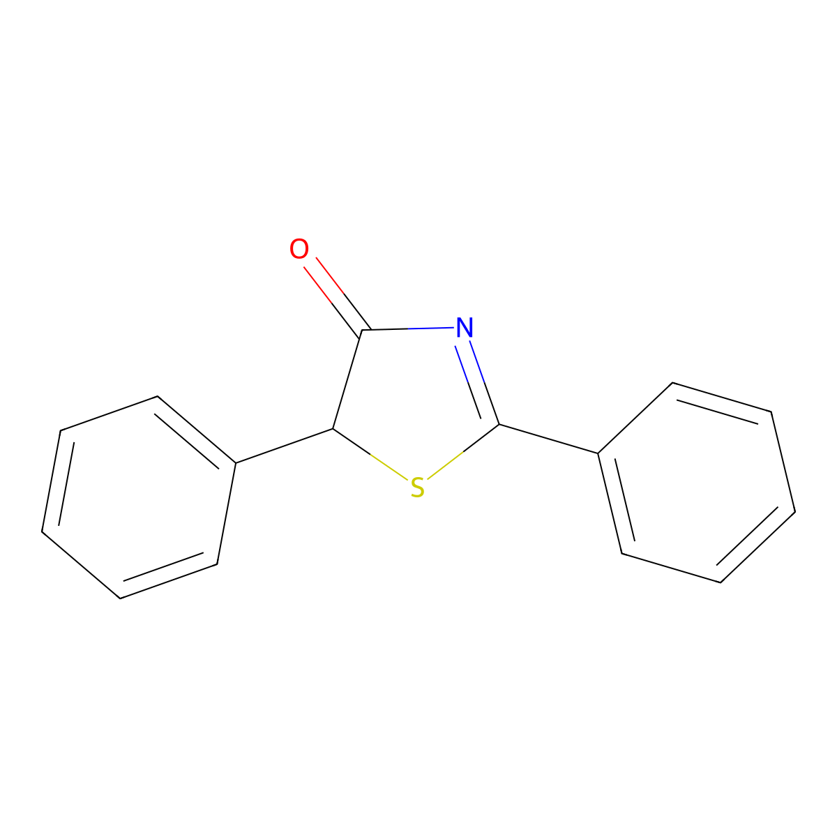 2,5-diphenyl-1,3-thiazol-4(5H)-one molecular structure, CAS 42093-19-6