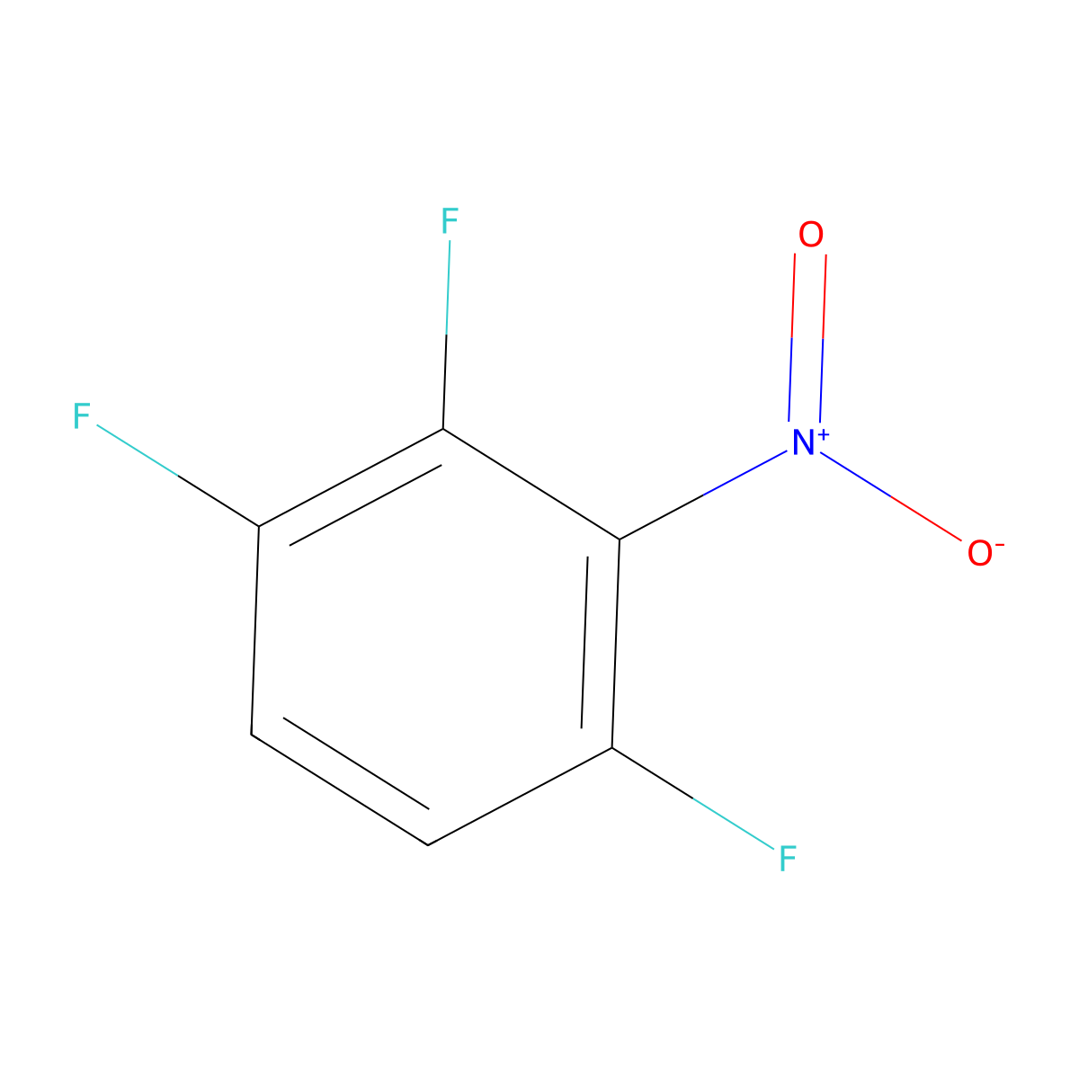1,2,4-Trifluoro-3-nitrobenzene molecular structure, CAS 42096-74-2