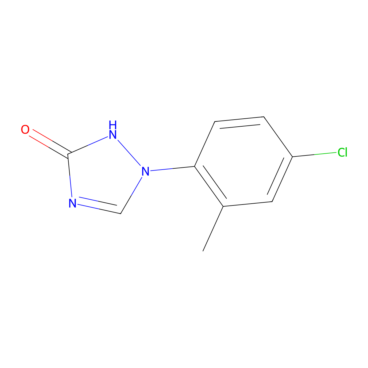 1-(4-chloro-2-methylphenyl)-2,3-dihydro-1H-1,2,4-triazol-3-one molecular structure, CAS 42097-63-2