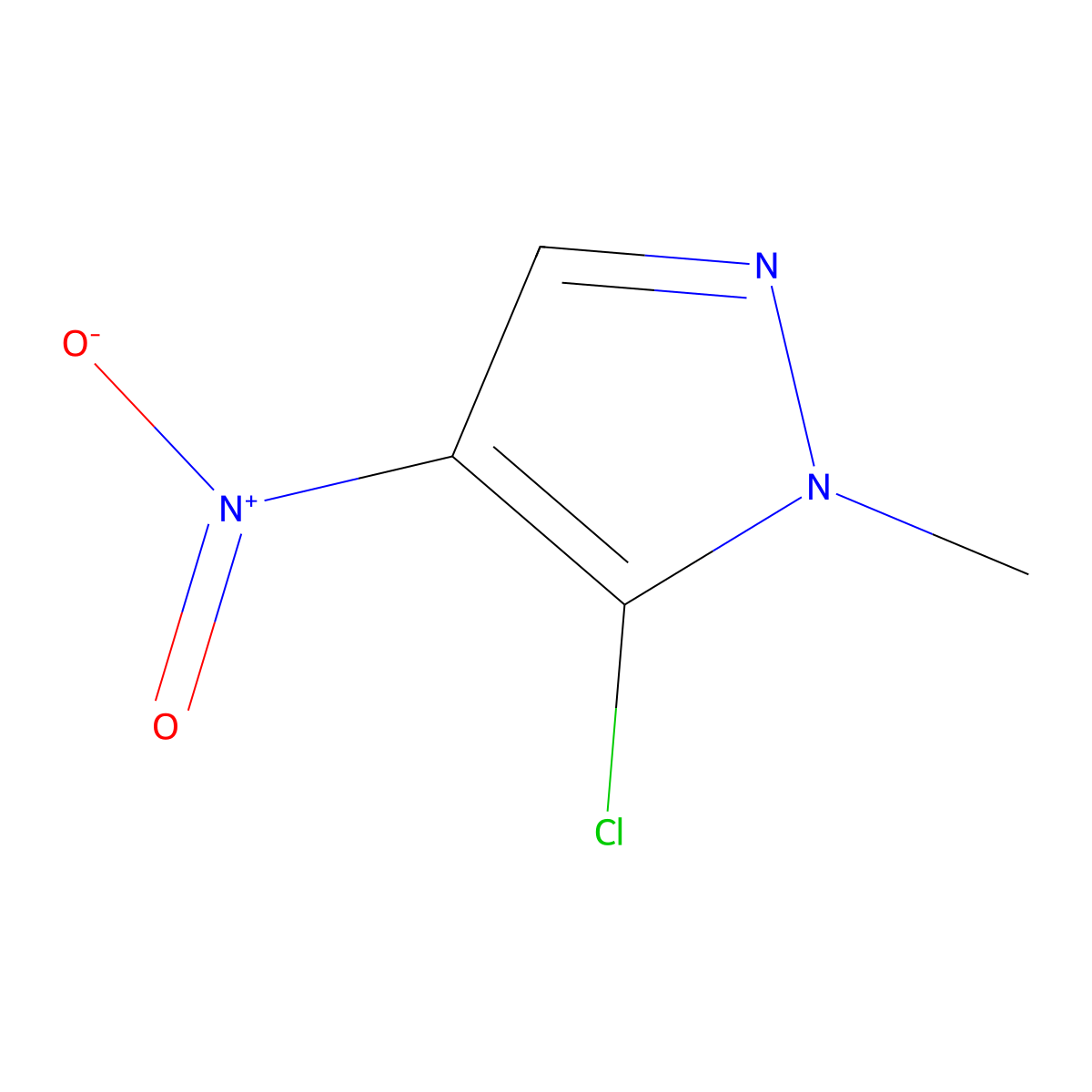 5-chloro-1-methyl-4-nitro-1H-pyrazole molecular structure, CAS 42098-25-9