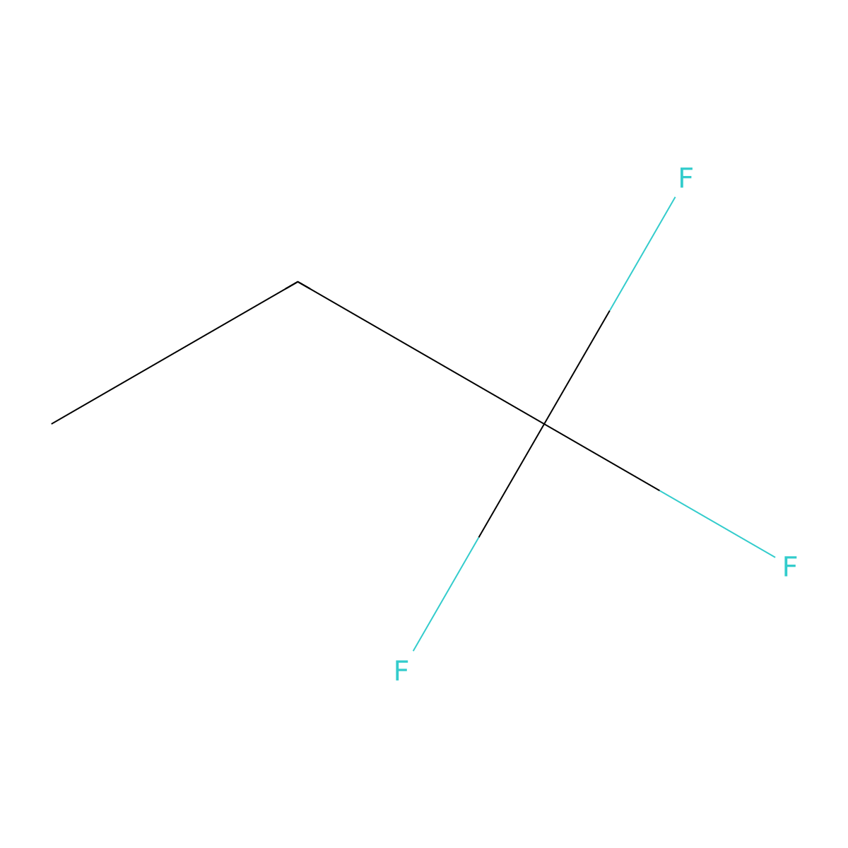 1,1,1-Trifluoropropane molecular structure, CAS 421-07-8