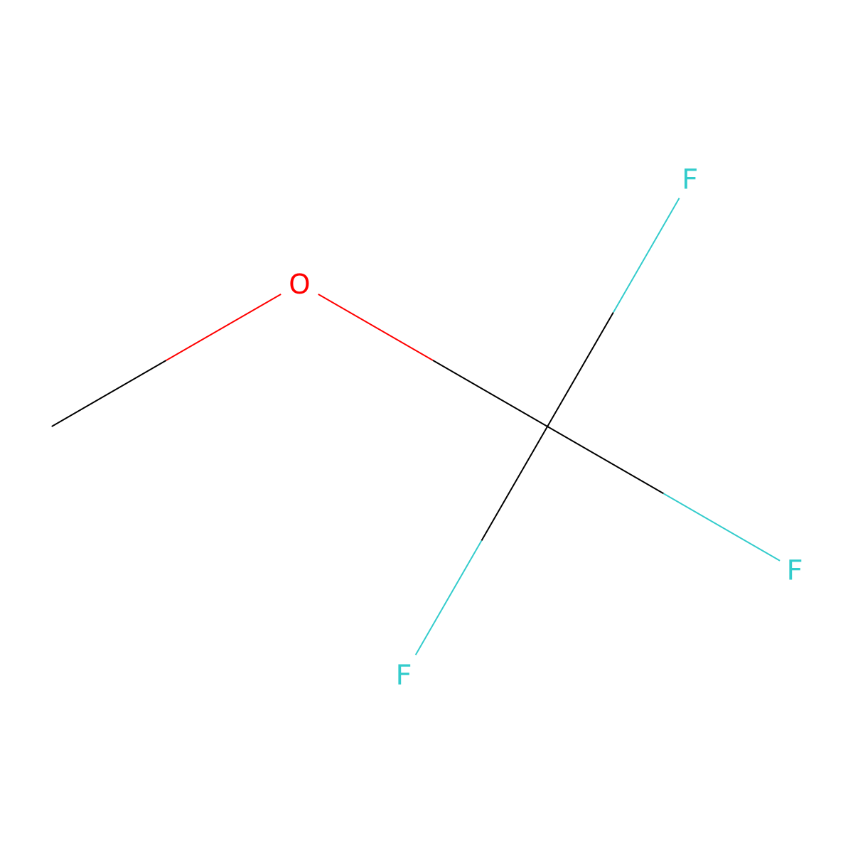 Trifluoromethoxymethane molecular structure, CAS 421-14-7