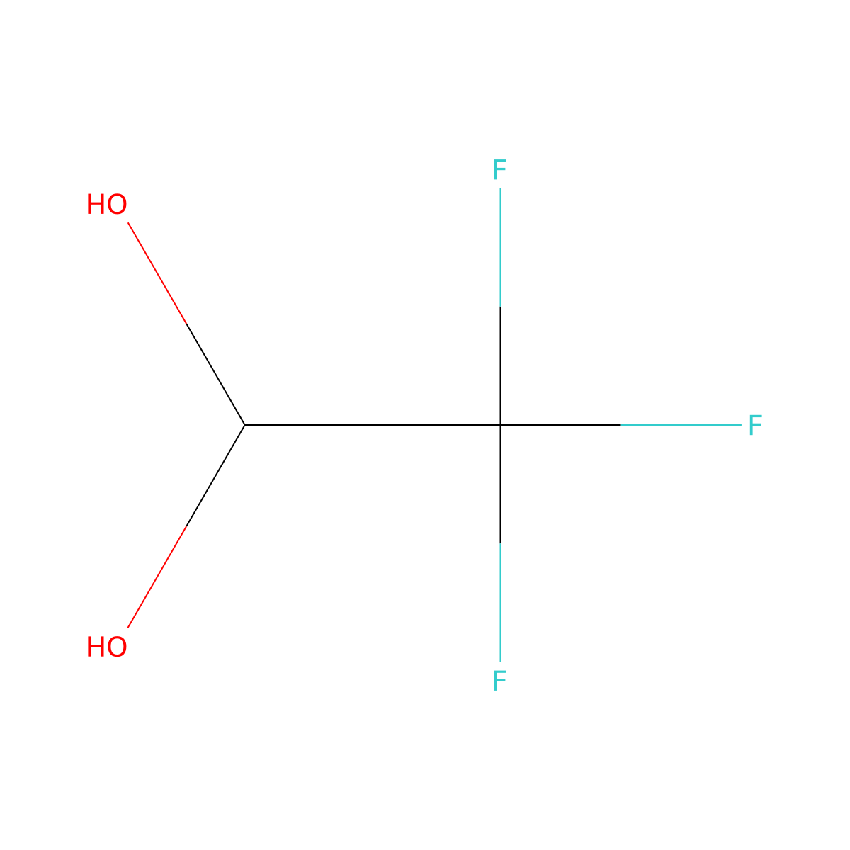 2,2,2-Trifluoro-1,1-ethanediol molecular structure, CAS 421-53-4