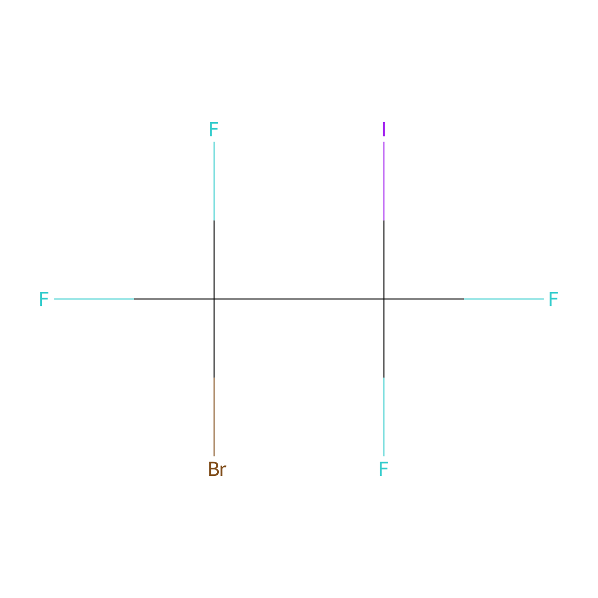 1-Bromo-1,1,2,2-tetrafluoro-2-iodoethane molecular structure, CAS 421-70-5
