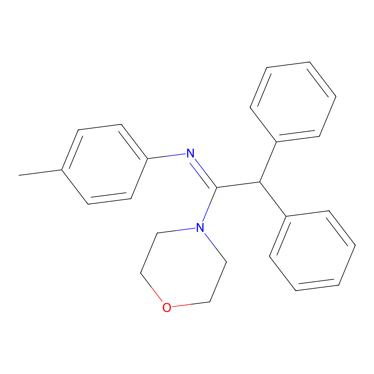 N-(4-methylphenyl)-1-morpholin-4-yl-2,2-diphenylethanimine molecular structure, CAS 4210-30-4