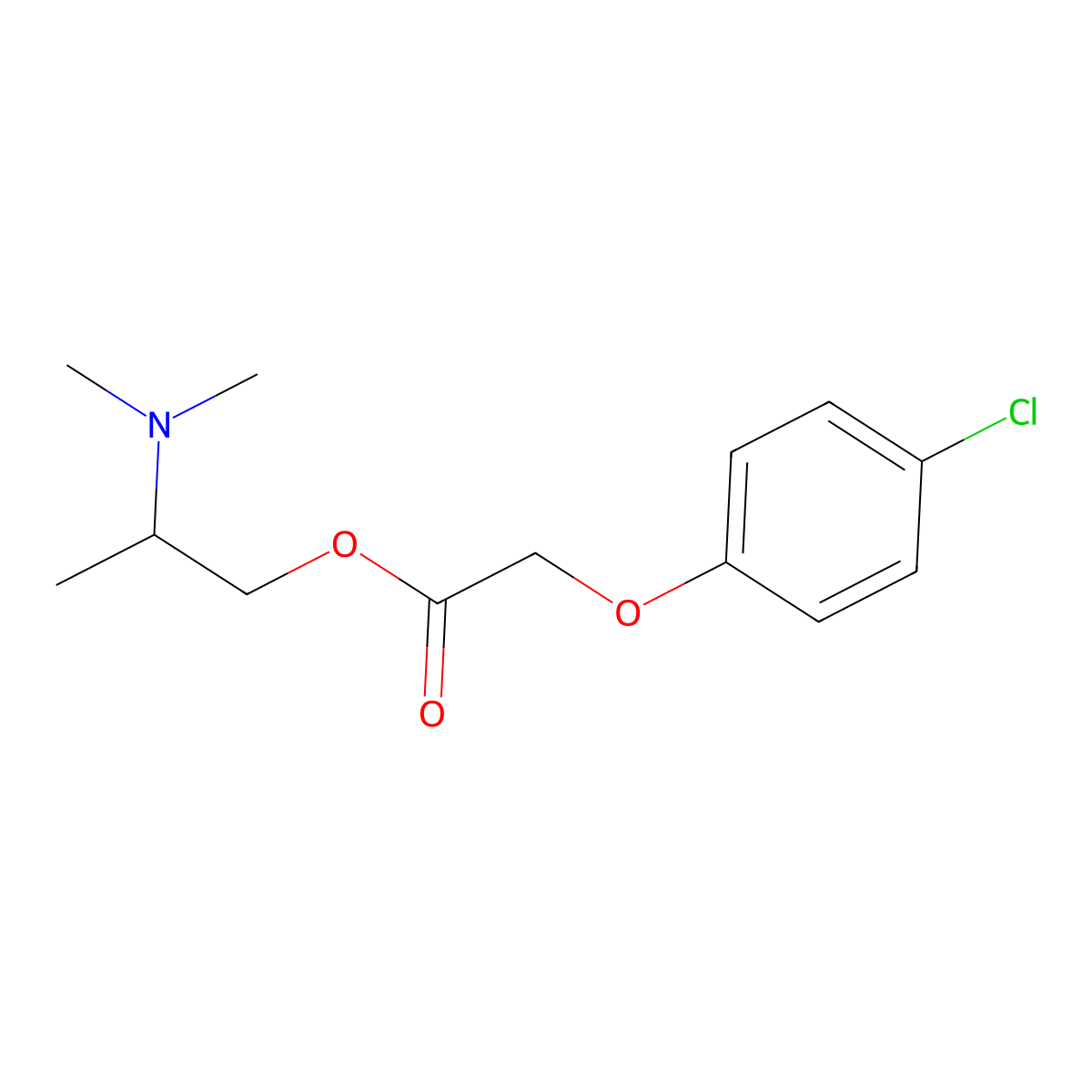 Acetic acid, 2-(4-chlorophenoxy)-, 2-(dimethylamino)propyl ester molecular structure, CAS 4210-71-3