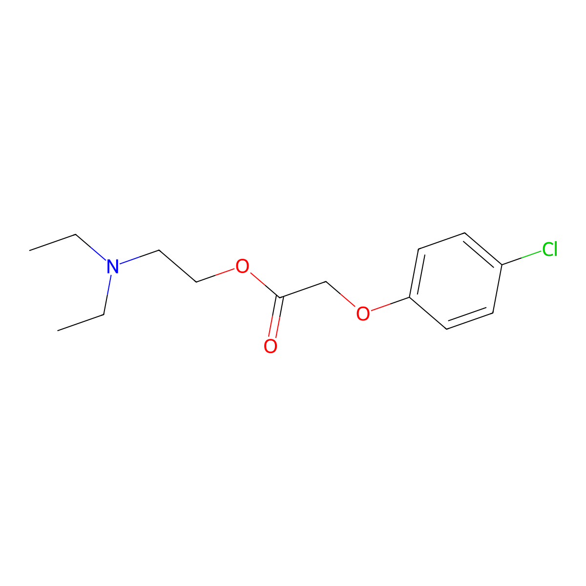 Acetic acid, (p-chlorophenoxy)-, 2-(diethylamino)ethyl ester molecular structure, CAS 4210-73-5