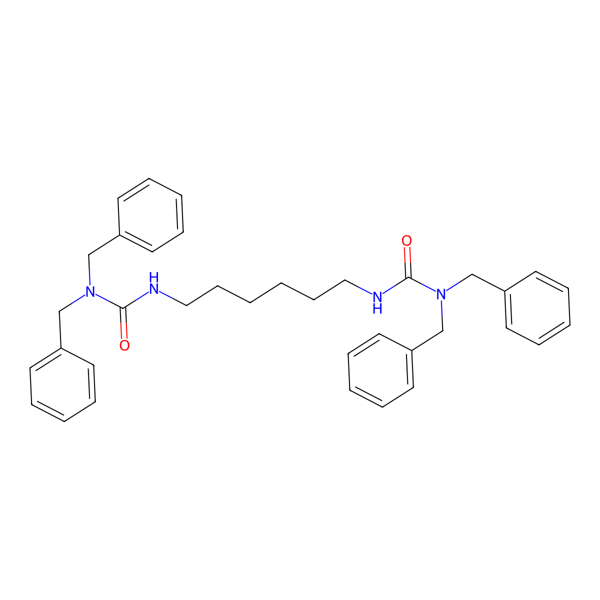 3,3'-Hexamethylenebis(1,1-dibenzylurea) molecular structure, CAS 42101-55-3