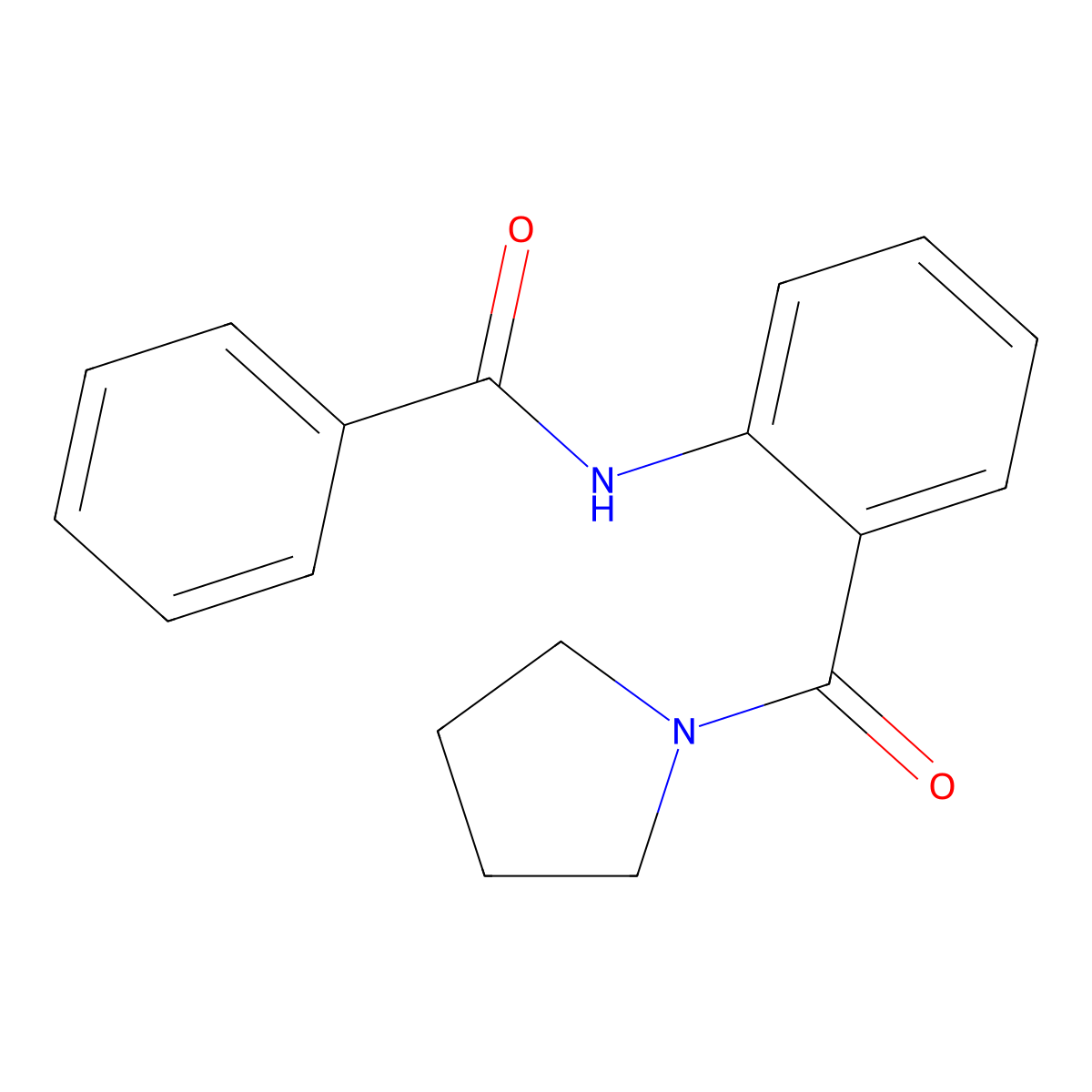 N-[2-(pyrrolidine-1-carbonyl)phenyl]benzamide molecular structure, CAS 42103-85-5