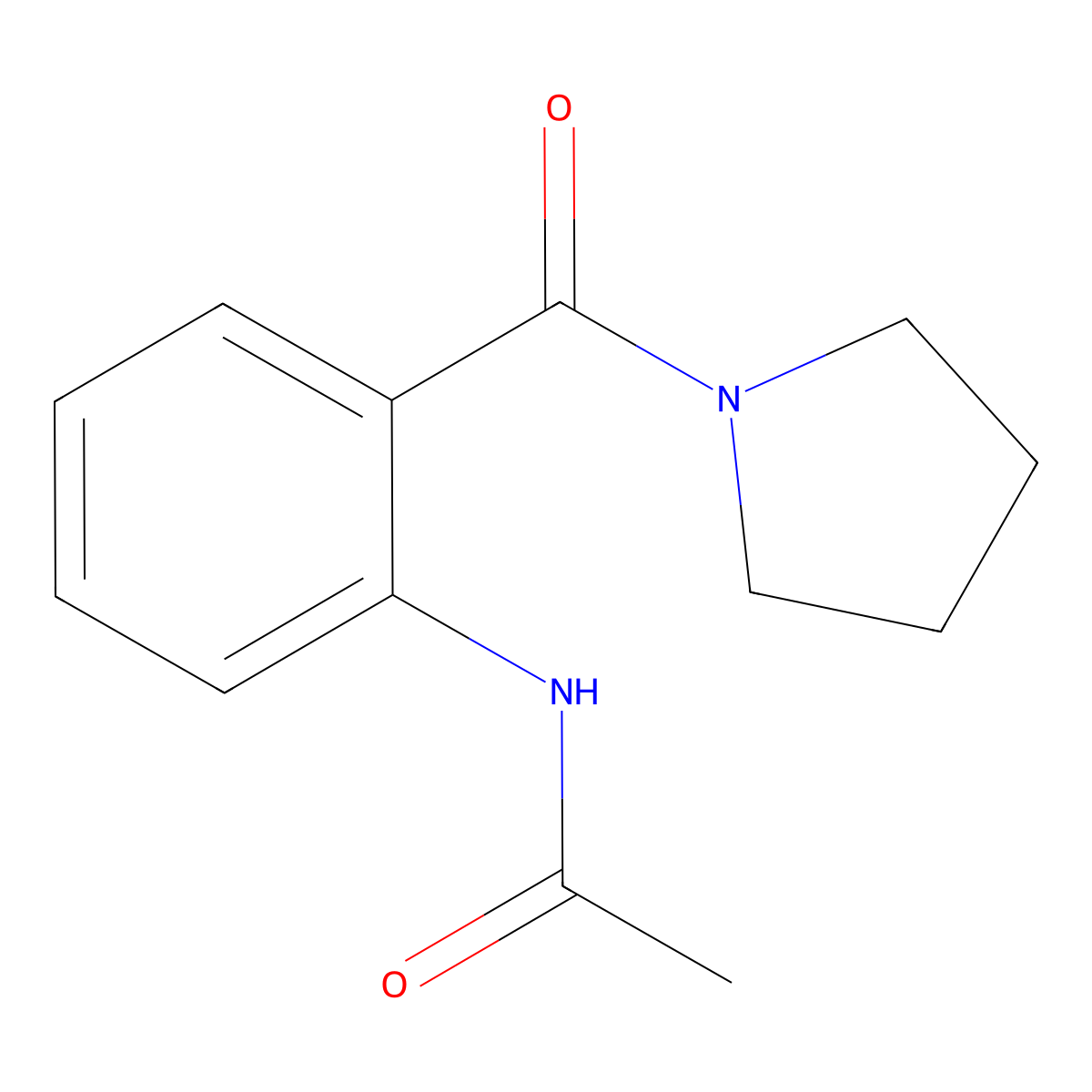 N-[2-(pyrrolidine-1-carbonyl)phenyl]acetamide molecular structure, CAS 42103-90-2