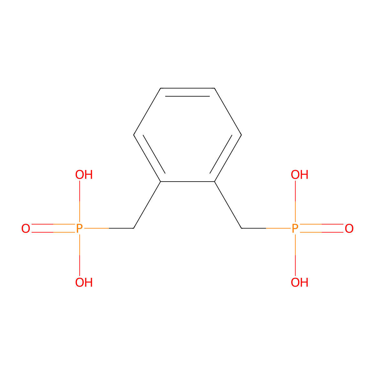 (2-(Phosphonomethyl)phenyl)methylphosphonic acid molecular structure, CAS 42104-58-5