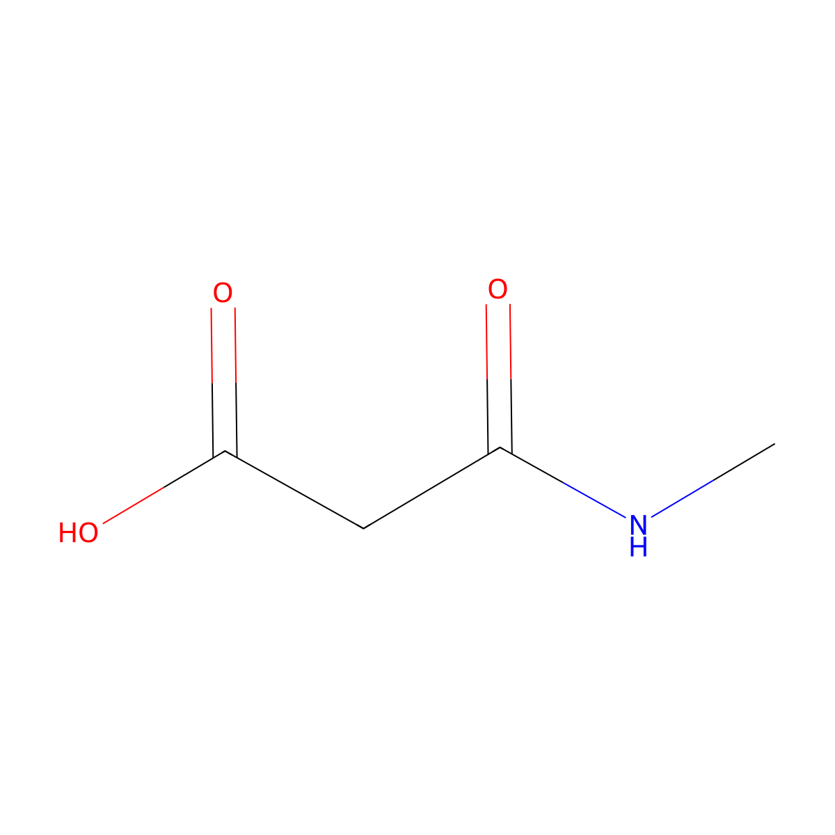N-Methylmalonamic acid molecular structure, CAS 42105-98-6