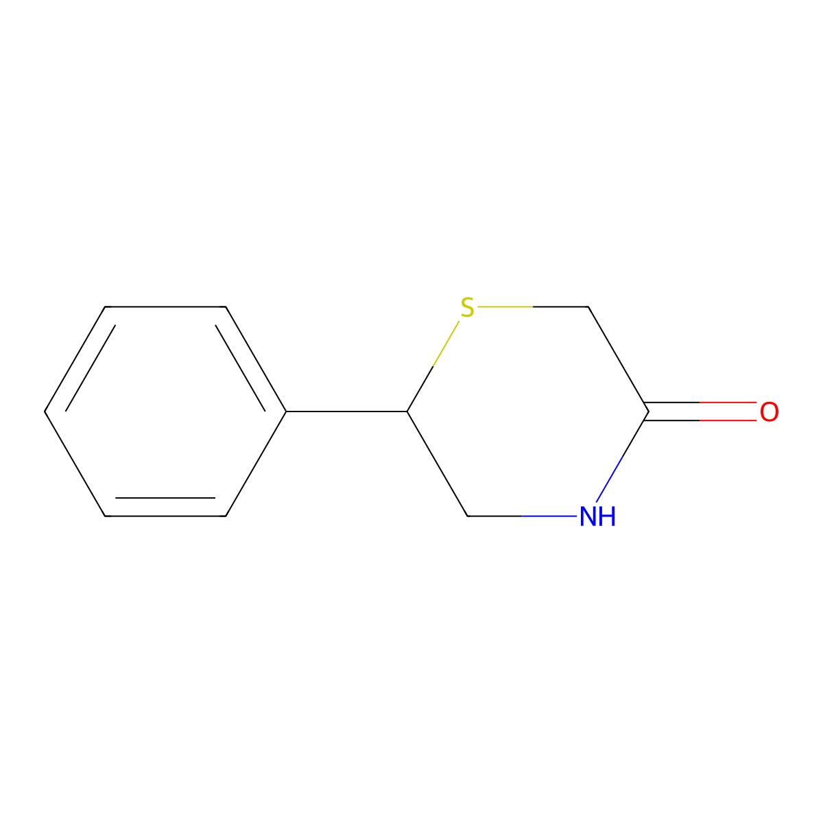 6-Phenylthiomorpholin-3-one molecular structure, CAS 42109-49-9