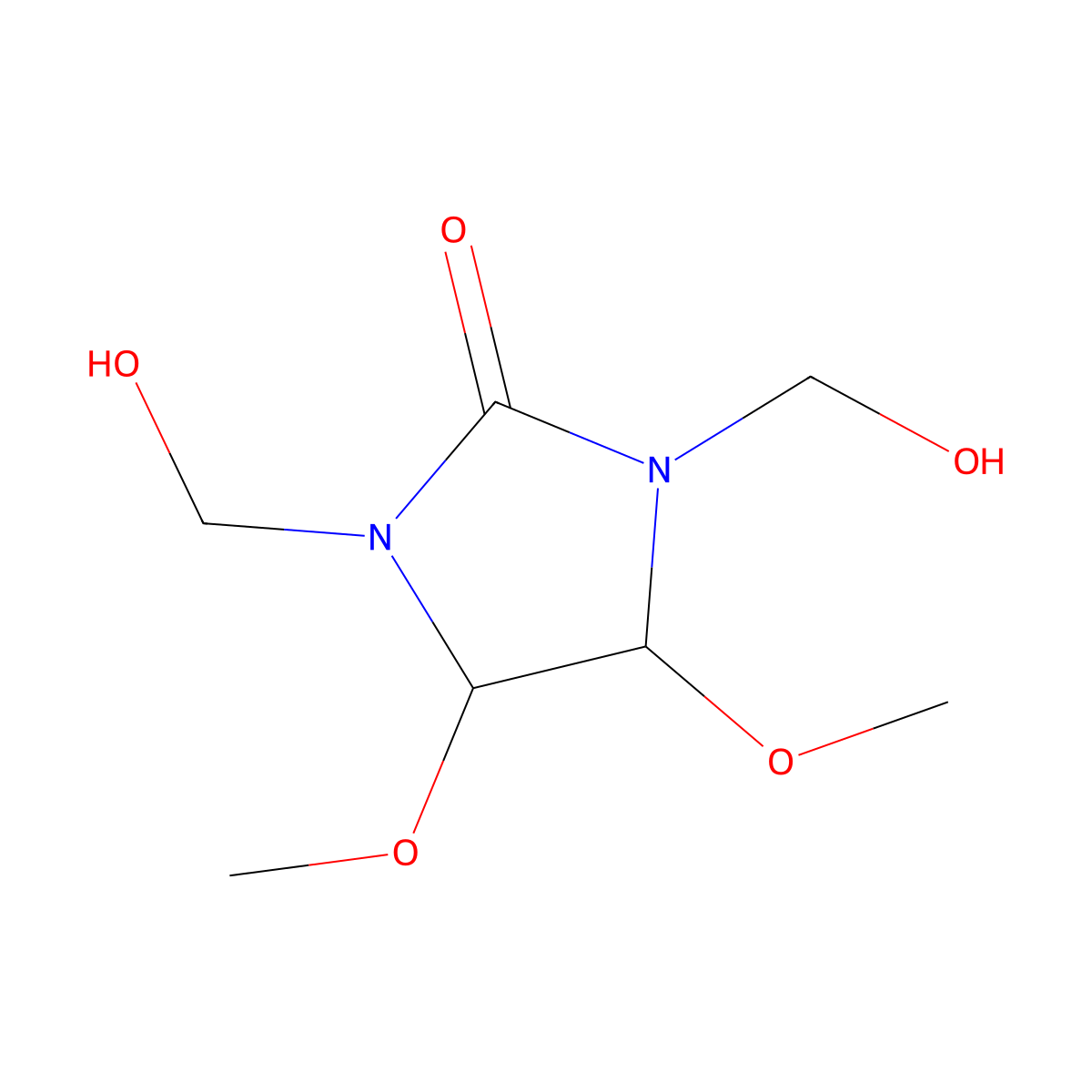 1,3-Bis(hydroxymethyl)-4,5-dimethoxyimidazolidin-2-one molecular structure, CAS 4211-44-3