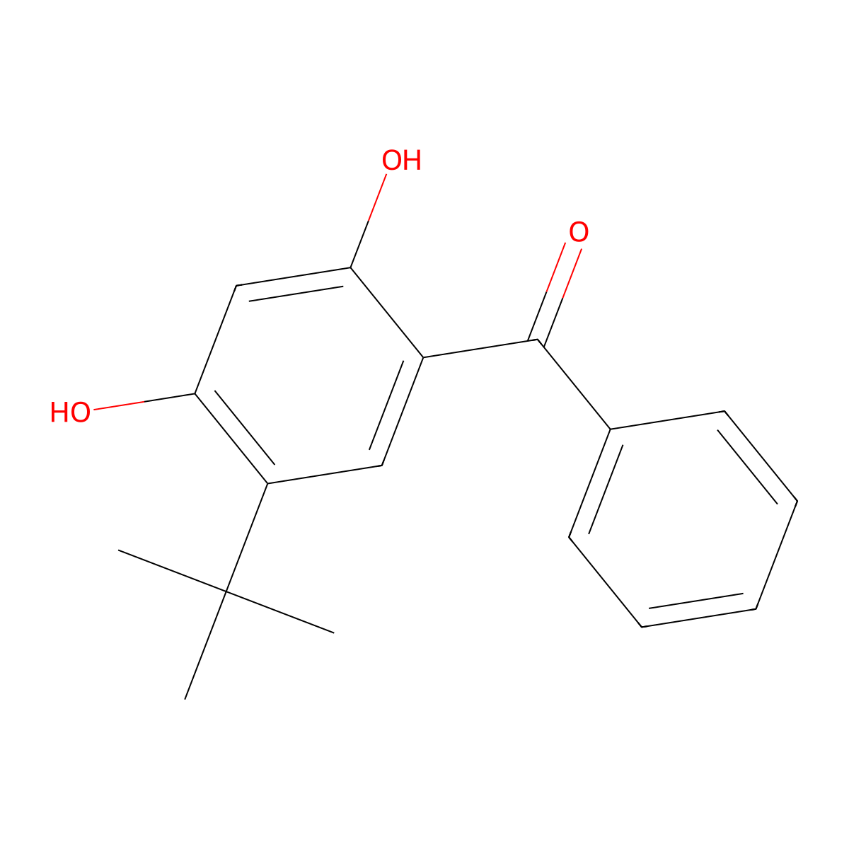 2,4-Dihydroxy-5-tert-butylbenzophenone molecular structure, CAS 4211-67-0