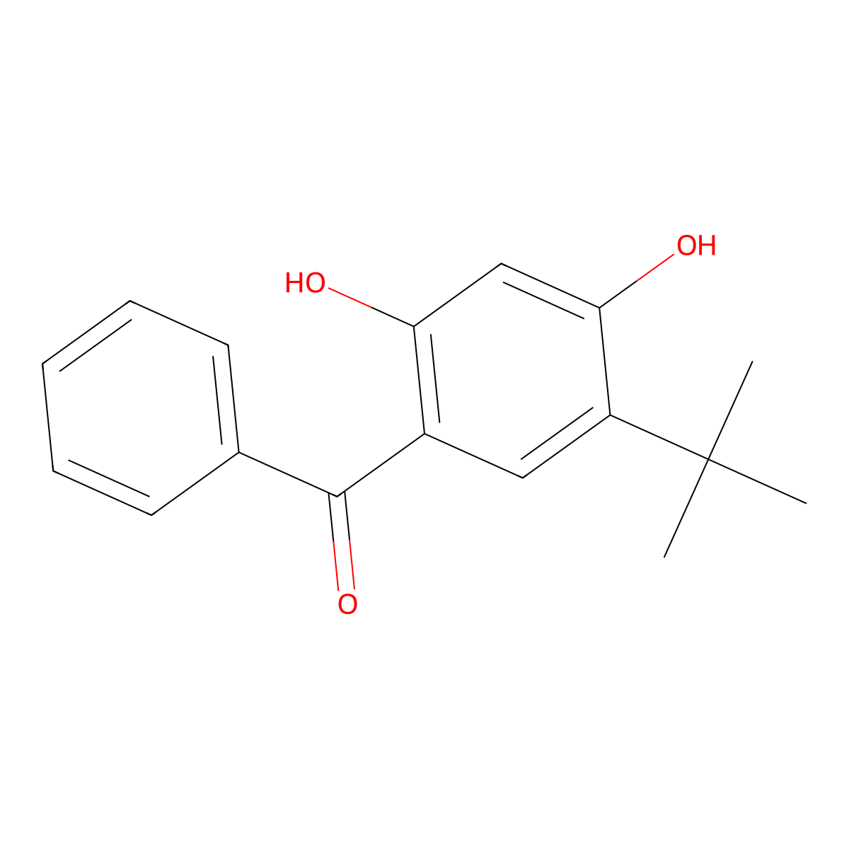 2,4-Dihydroxy-5-tert-butylbenzophenone molecular structure, CAS 4211-67-0