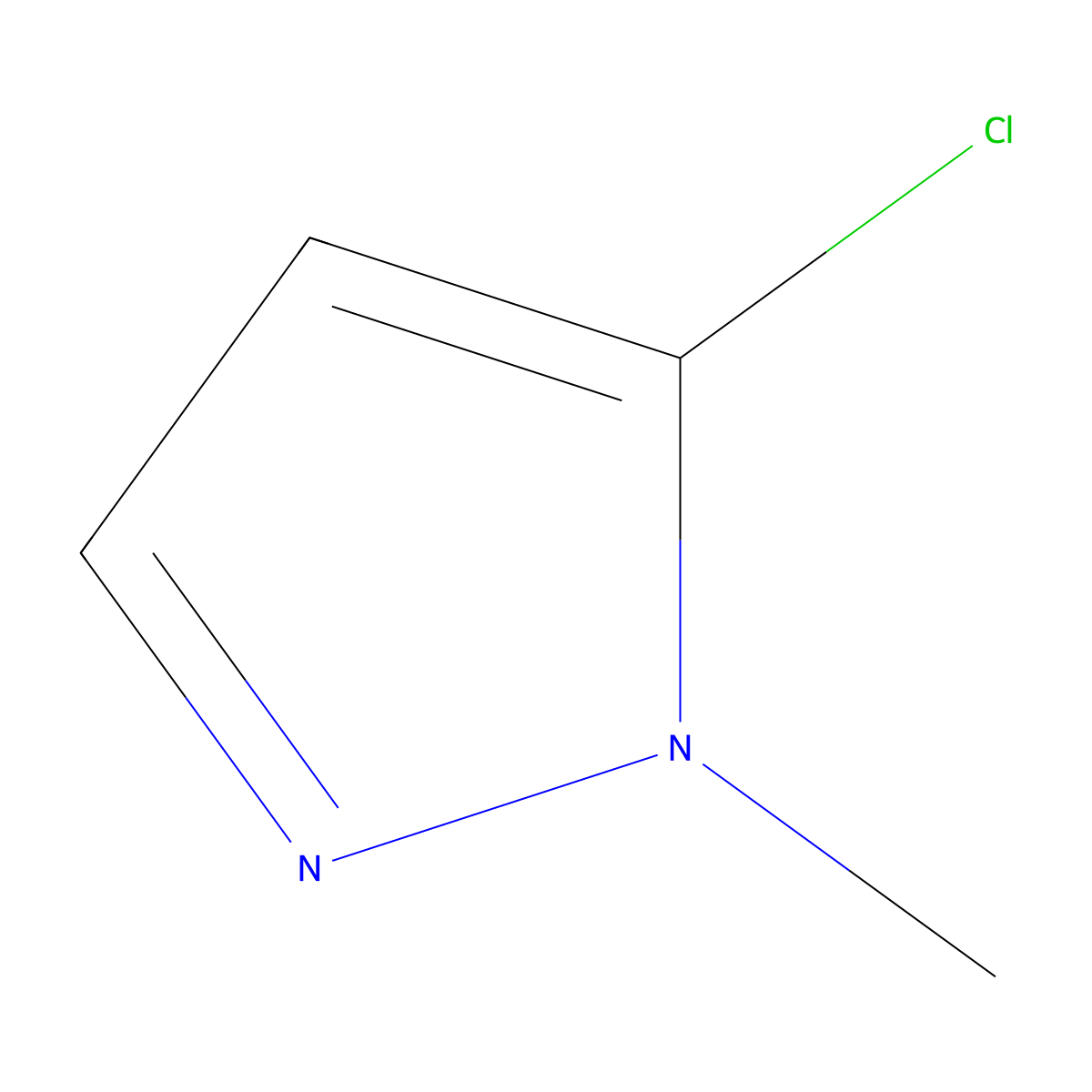 5-chloro-1-methyl-1H-pyrazole molecular structure, CAS 42110-76-9