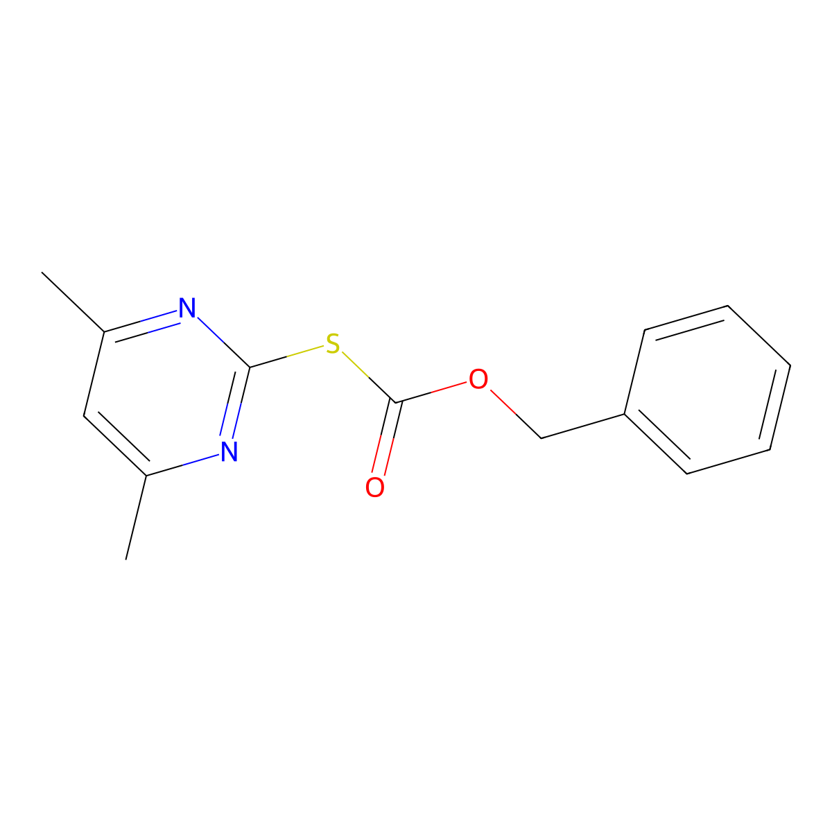 Benzyl S-4,6-dimethylpyrimidin-2-yl thiocarbonate molecular structure, CAS 42116-21-2