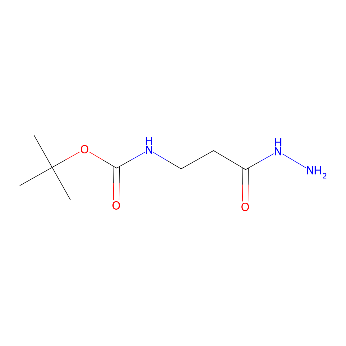 tert-Butyl (3-hydrazino-3-oxopropyl)carbamate molecular structure, CAS 42116-56-3