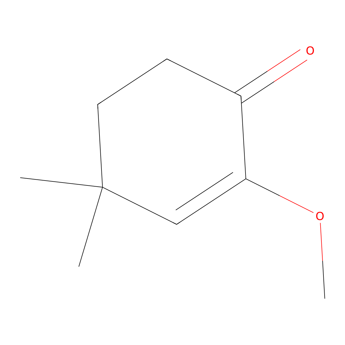 2-Methoxy-4,4-dimethylcyclohex-2-en-1-one molecular structure, CAS 42117-32-8