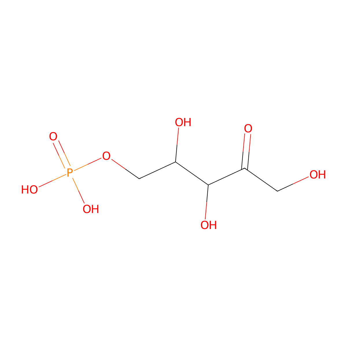 D-xylulose 5-phosphate molecular structure, CAS 4212-65-1