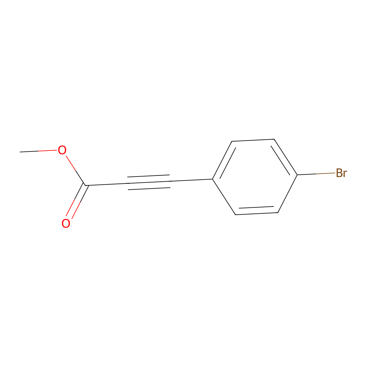 Methyl 3-(4-bromophenyl)prop-2-ynoate molecular structure, CAS 42122-27-0