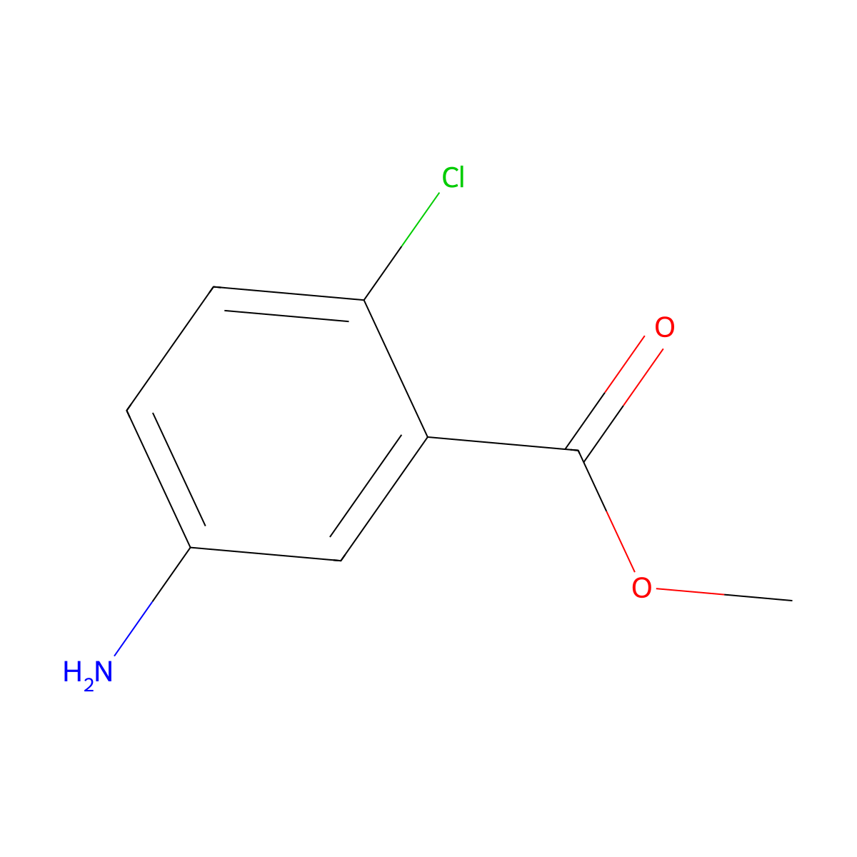 Methyl 5-Amino-2-chlorobenzoate molecular structure, CAS 42122-75-8