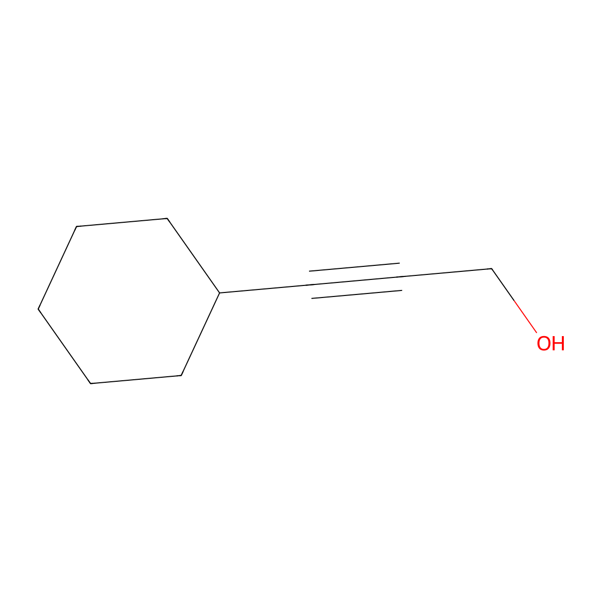 3-Cyclohexylprop-2-yn-1-ol molecular structure, CAS 42134-54-3
