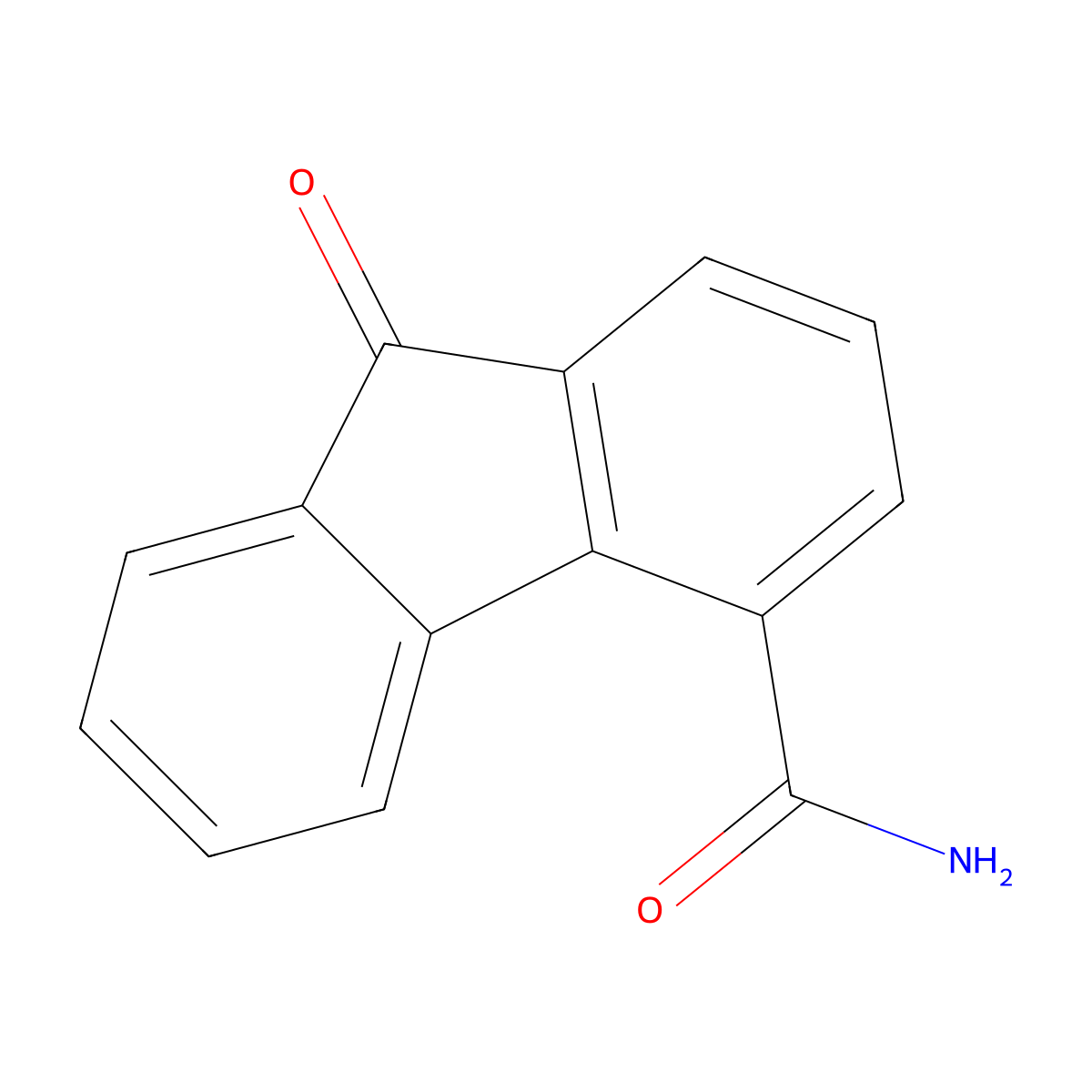 9-Oxo-4-fluorenecarboxamide molecular structure, CAS 42135-38-6