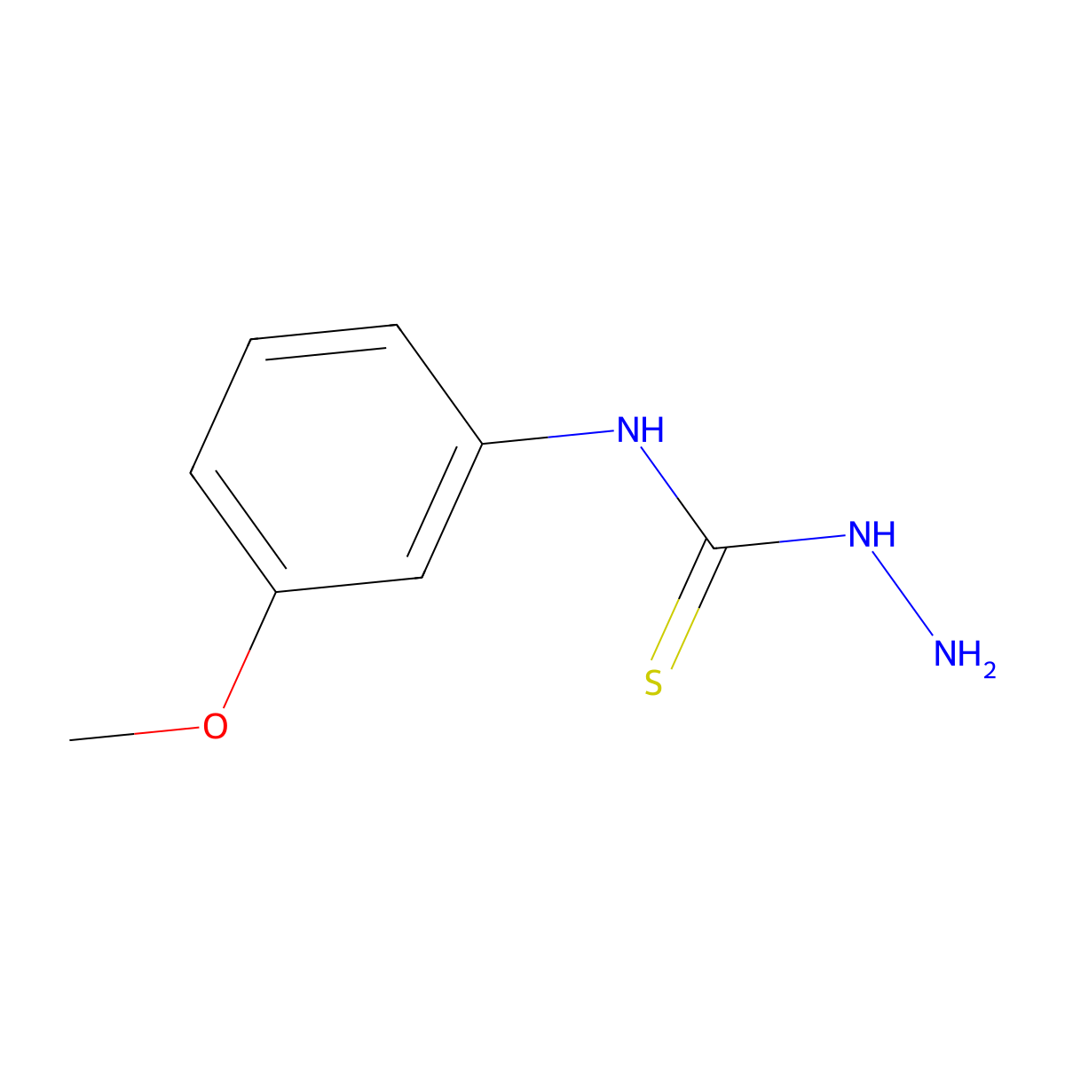 n-(3-Methoxyphenyl)hydrazinecarbothioamide molecular structure, CAS 42135-73-9