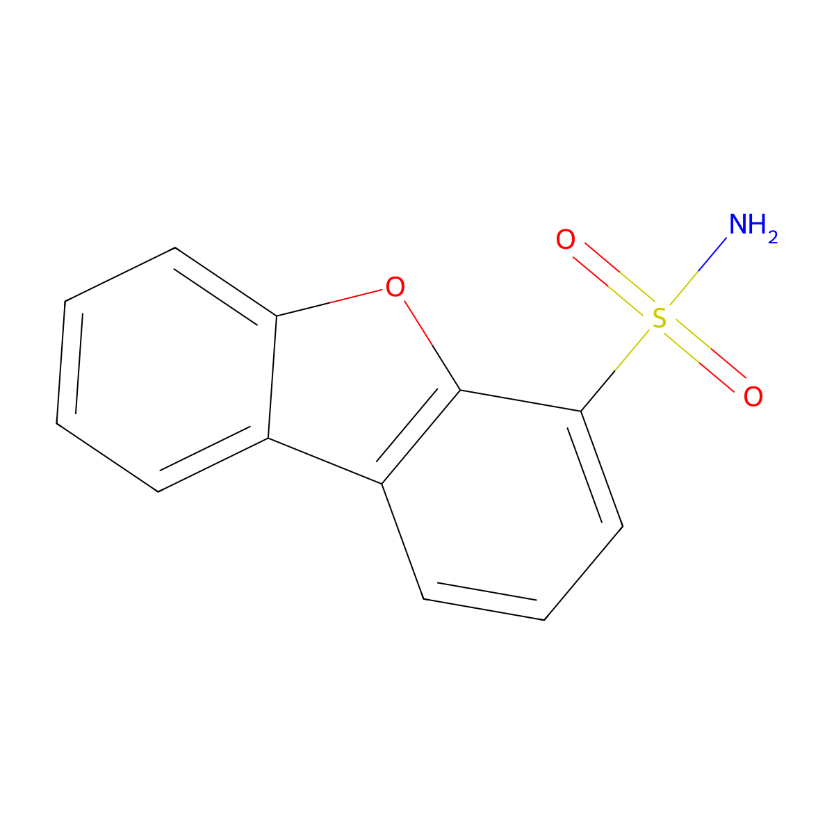 8-Oxatricyclo[7.4.0.0,2,7]trideca-1(9),2(7),3,5,10,12-hexaene-6-sulfonamide molecular structure, CAS 42138-15-8