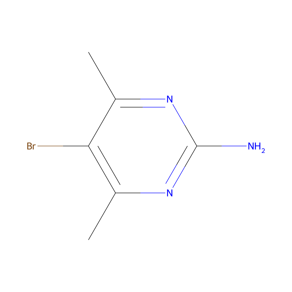 2-Amino-5-bromo-4,6-dimethylpyrimidine molecular structure, CAS 4214-57-7