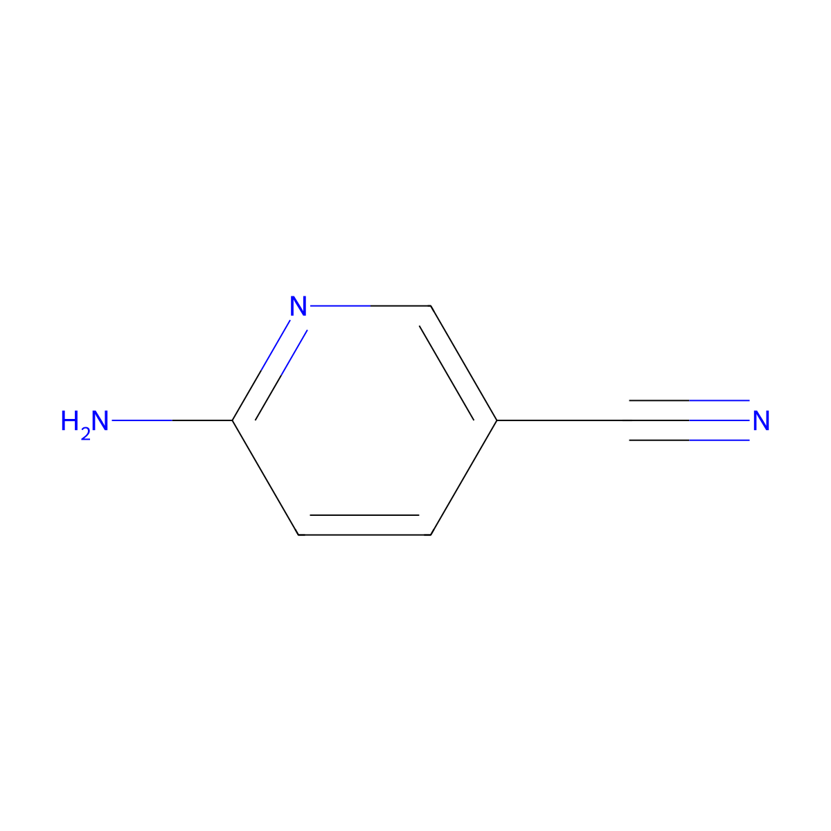 2-Amino-5-cyanopyridine molecular structure, CAS 4214-73-7