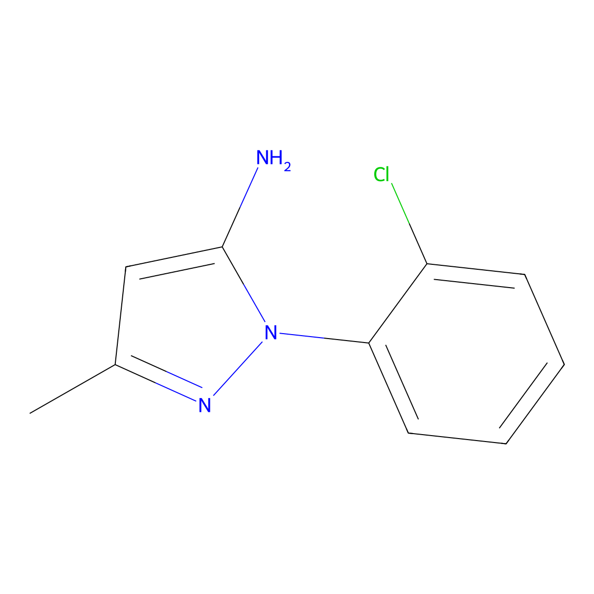 1-(2-Chlorophenyl)-3-methyl-1H-pyrazol-5-amine molecular structure, CAS 42141-50-4