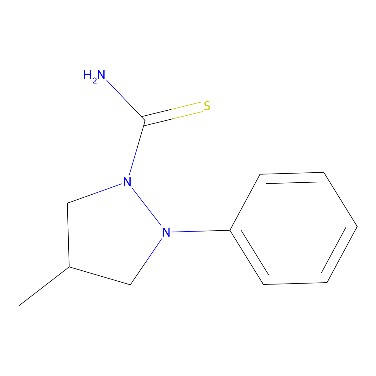 4-Methyl-2-phenylpyrazolidine-1-carbothioamide molecular structure, CAS 42142-63-2