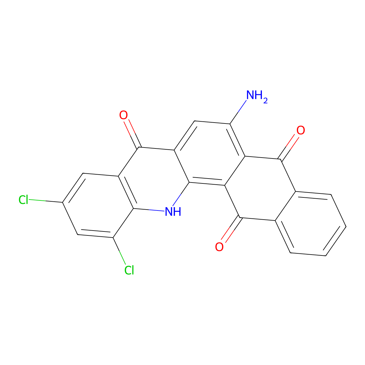 6-Amino-10,12-dichloronaphth[2,3-c]acridine-5,8,14(13H)-trione molecular structure, CAS 4215-99-0